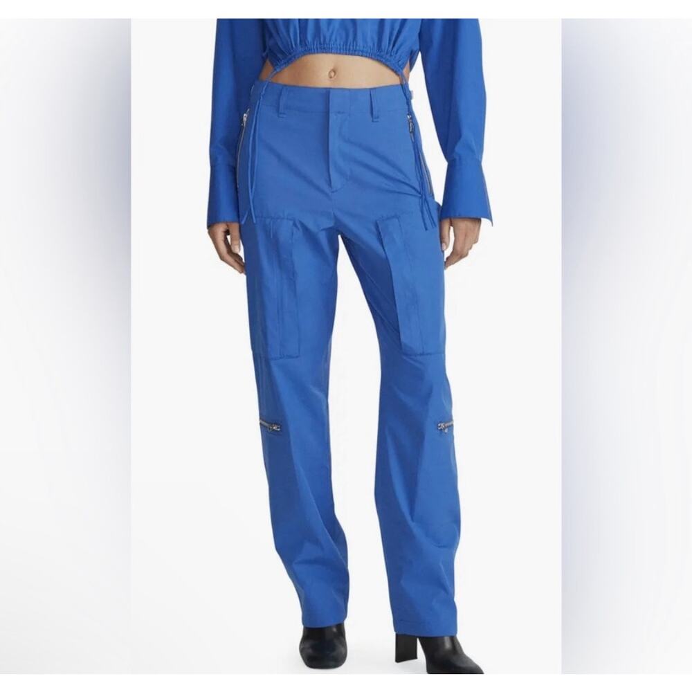 Rag and Bone Kai Cotton Poplin Flight Pants In Bright Blue